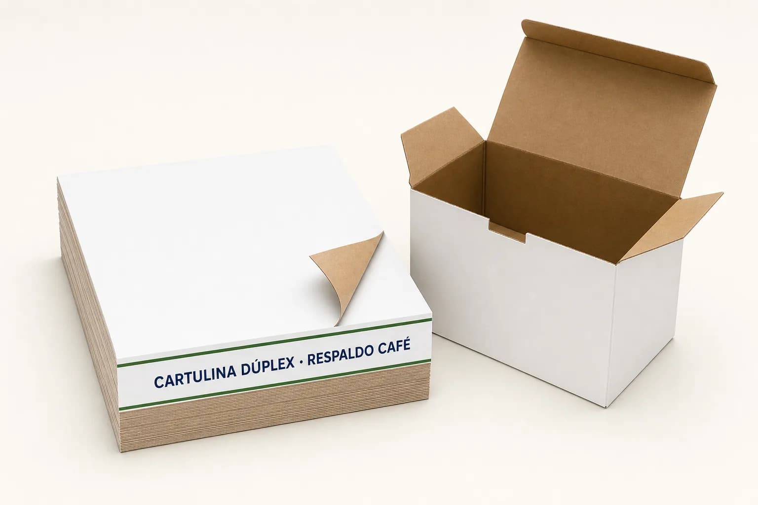 Cartulina dúplex respaldo café