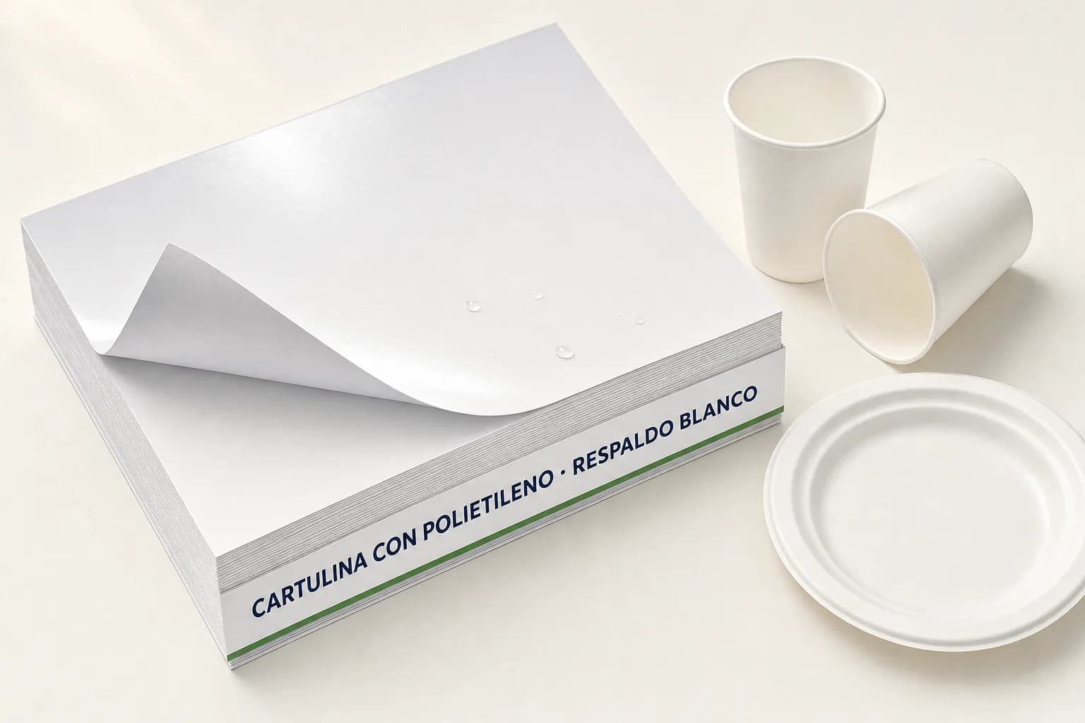 Cartulina respaldo blanco con polietileno
